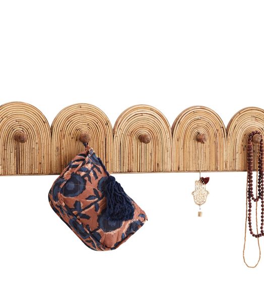 Porte-manteaux en rotin Madam Stoltz 90cm