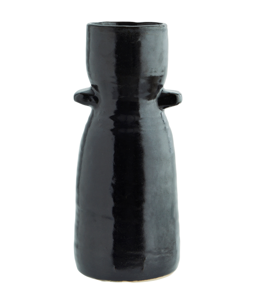 vase noir en grés style rustique