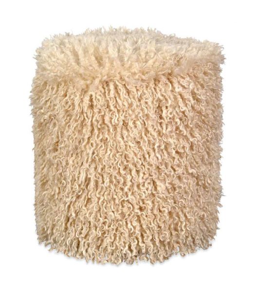 Pouf en fausse fourrure