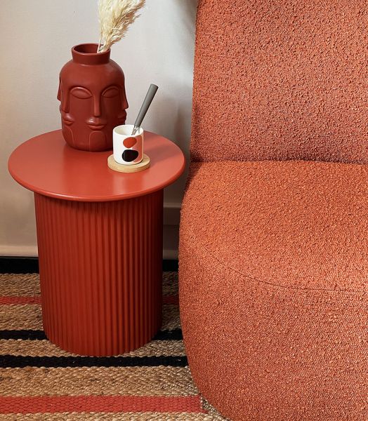 Fauteuil  Eve bouclette terracotta