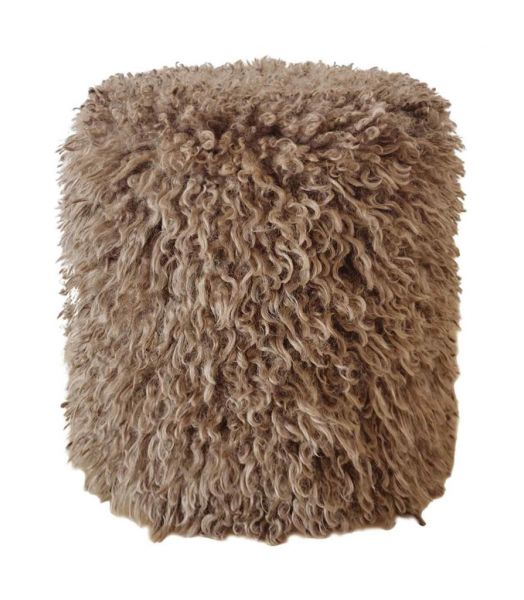 Pouf en fausse fourrure