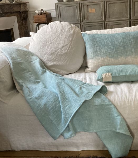 Plaid en coton frangé