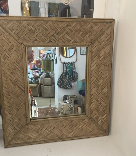 Miroir en rotin