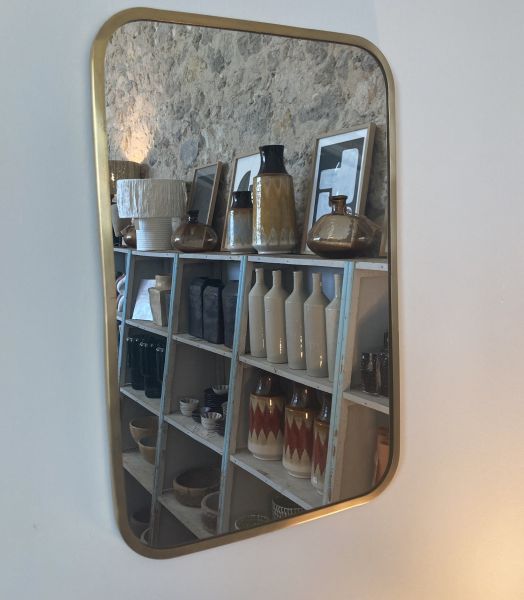 Miroir Rétro en laiton 50x30cm