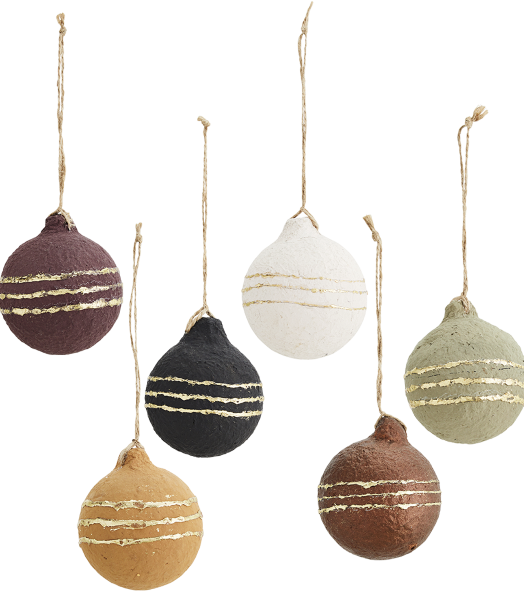 Boîte de 6 boules colorées en papier recyclé